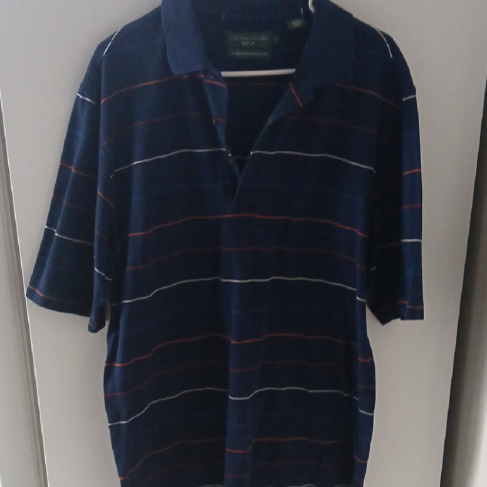 Versatile Blue and Red Polo Shirt with Classic Stripes